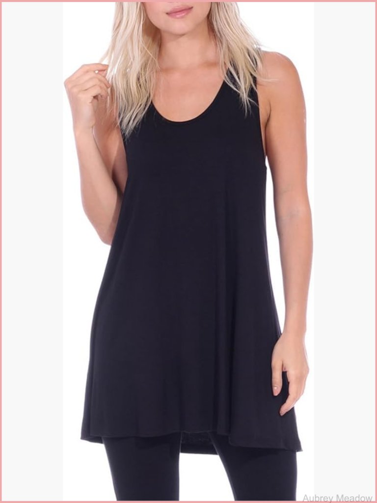 Sleeveless Tunic Tops For Women Flowy Soft Stretch Loose Long Tank Tops